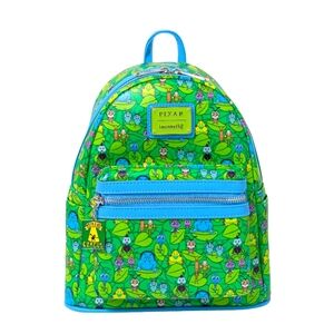 LOUNGEFLY Disney Pixar A Bugs Life Mini Backpack Green & Blue Flik  NWT